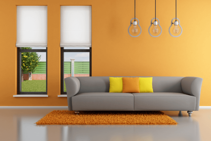 Minimalist vacant orange home