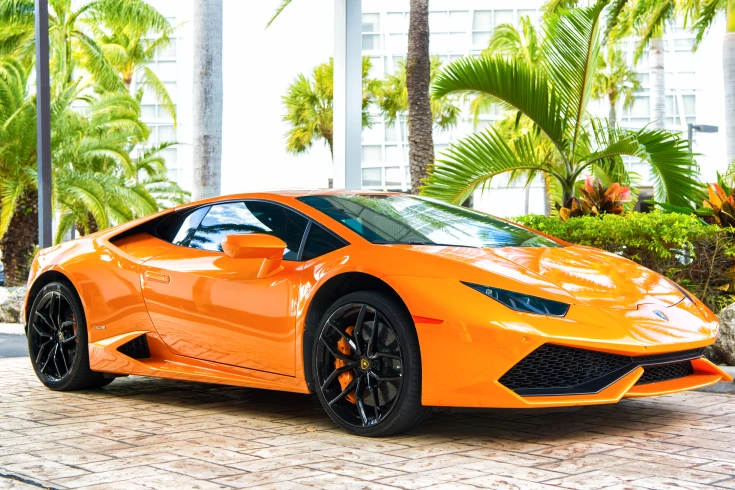 An orange sports car