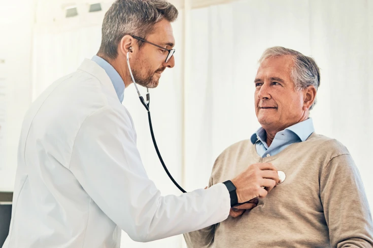 Man having cardiologist checkup to stay on top of heart and vascular issues