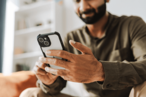 Man holding a mobile phone