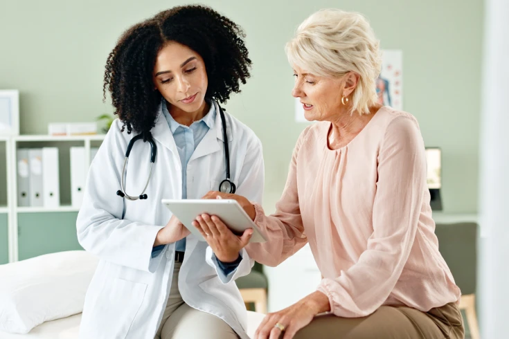 Woman consulting a doctor for a potential hysteroscopy